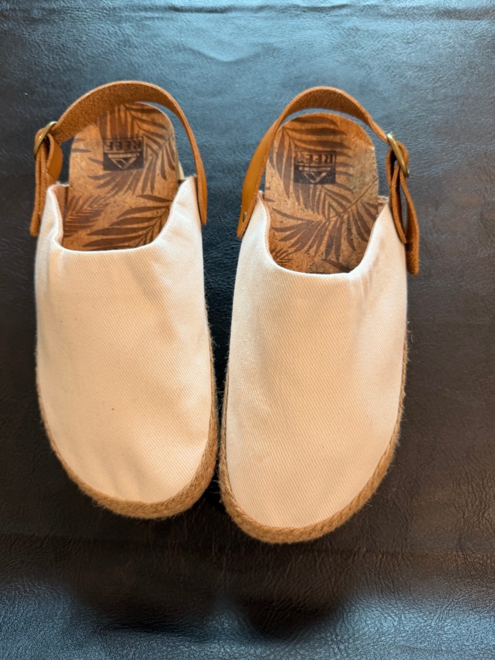 Reef Cushion Sling Back Mules Adjustable Strap White New 8 M